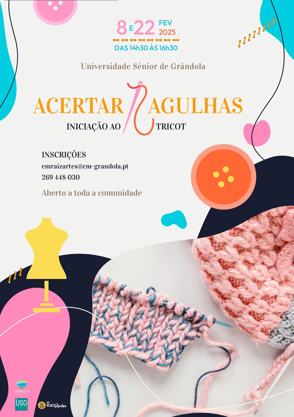 OFICINAS | Acertas agulhas » Iniciação ao tricot