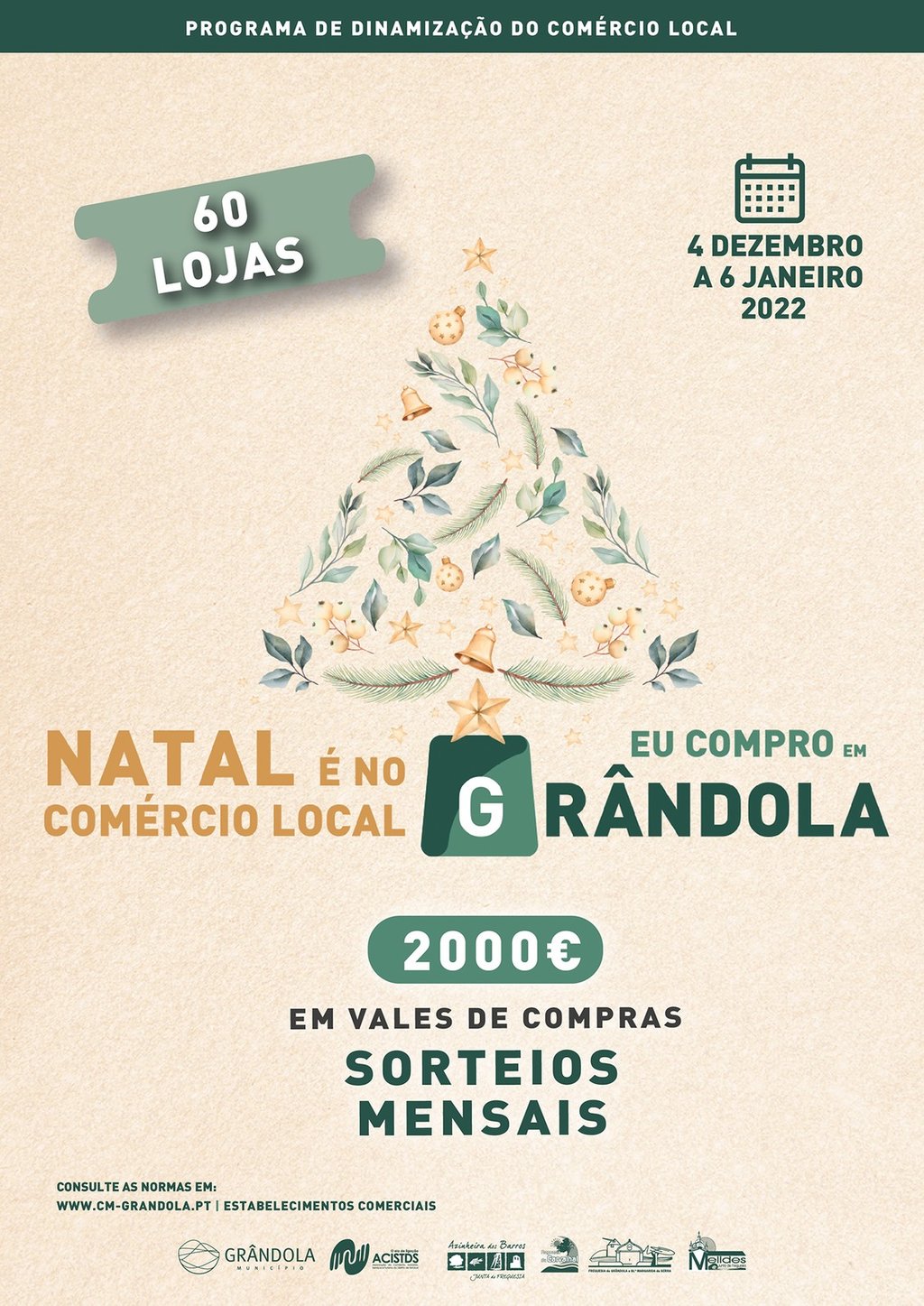 Eu Compro em Grândola | Natal é no comércio Local arranca no próximo sábado com a adesão de 60 lojas