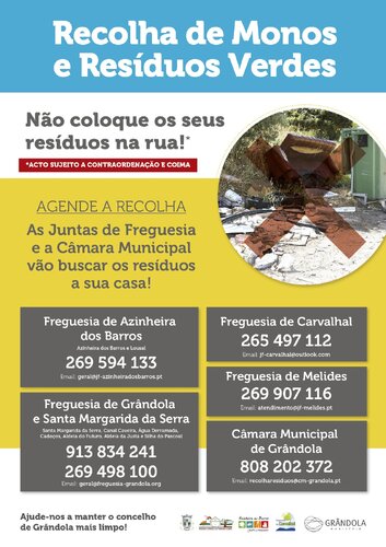 Recolha de monos e resíduos verdes